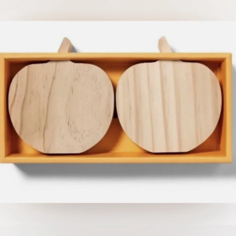 Target Wood Pumpkins Set of 2- NWT